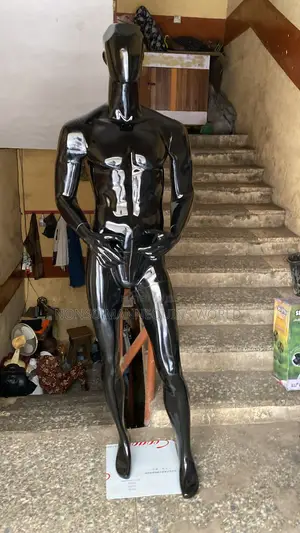 Glossy Black Fibre Full Huge Body Male Mannequin