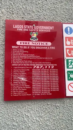 Lagos State Fire Notice Sign.