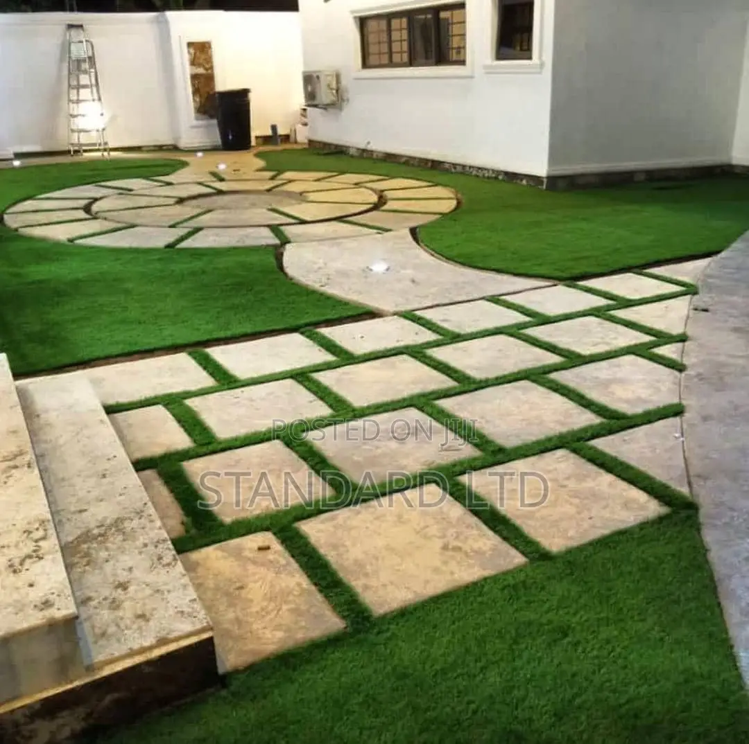 STAMP CONCRETE FLOOR (Walkway With Grass)