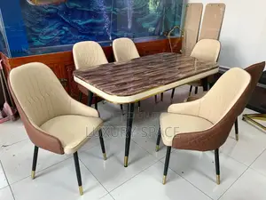 Unique Marble Dining Set By 6 Chairs