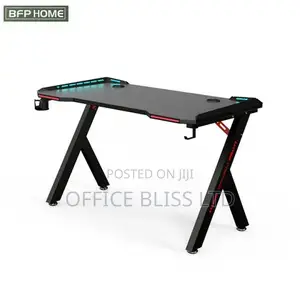 Gaming Desk R Shaped With Cup Holder Headphone Hook