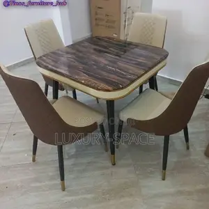 Marble Dining Set by 4 Chairs