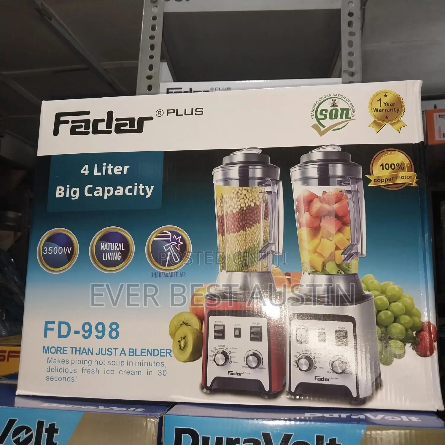 Fadar 4litres Industrial Blender 3500watts