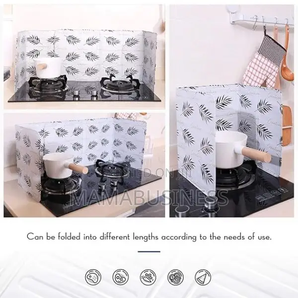Kitchen Gas Stove Aluminum Foldable Oil Splash Protector