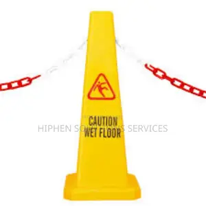 Caution Cone Sign - Wet Floor Yellow 89cm
