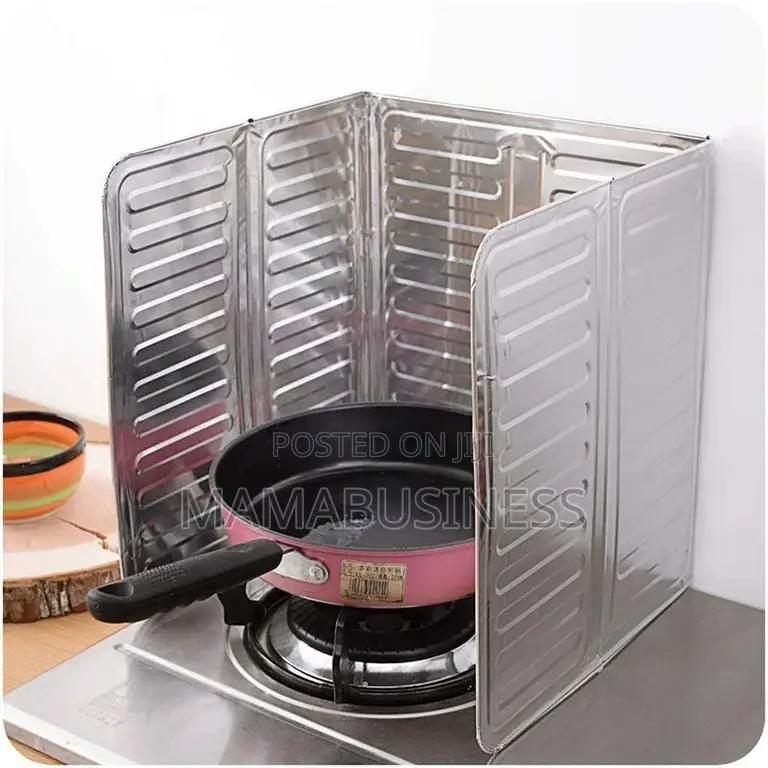 Kitchen Gas Stove Aluminum Foldable Oil Splash Protector-S