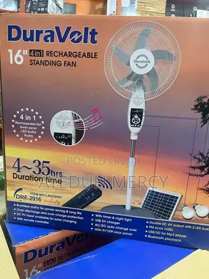16inch Solar Rechargeable Standing Fan