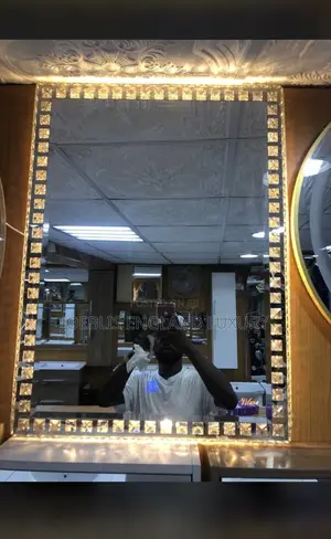 Square Led Mirror With Crystal Design