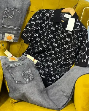 Luxury Gucci Jeans and T-Shirt