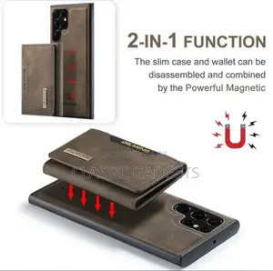 2 in 1 Leather Wallet Back Case for Galaxy S24 Ultra