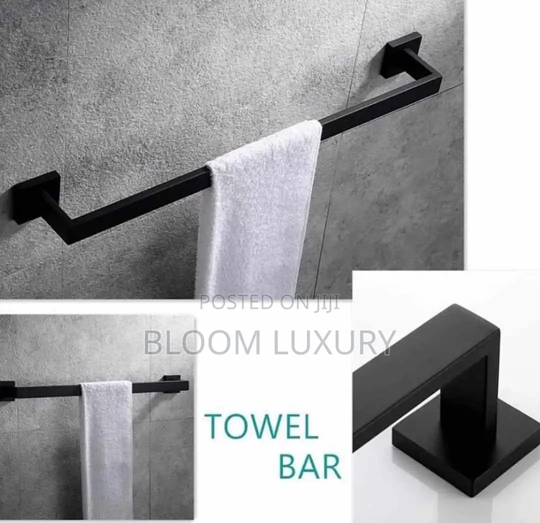 Matt Black Square Towel Rail