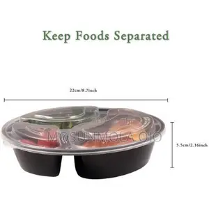 25pcs Round 3 Compartments Reuseable Bowl