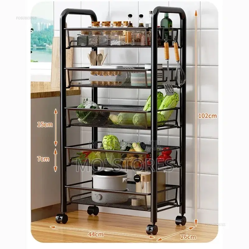 5 Layers Metal Trolley Storage Rack