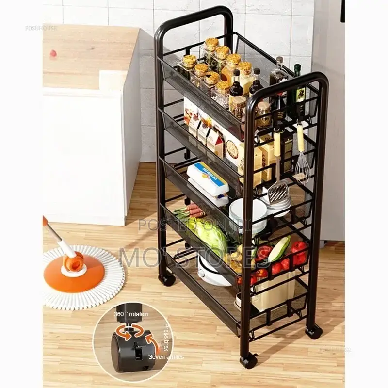 5 Layers Metal Trolley Storage Rack