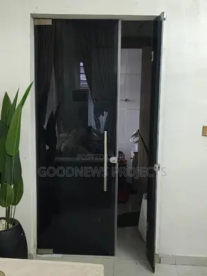 Anteroom Tempered Black Glass Door