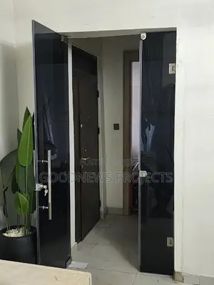 Anteroom Tempered Black Glass Door