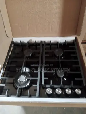 Inbuilt 4 Burner Black Steel Cooker