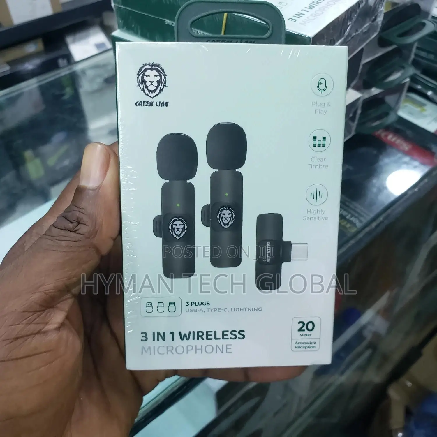 3 in 1 Double Wireless Mic for iPhone, Type C Phones Android