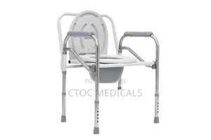 Folding Frame Commode Chair With Backrest for Toilet