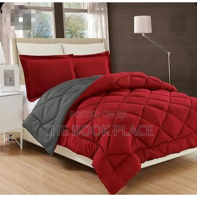 Quality , Bedsheet With 4 Pillow Cases- Red/Ash