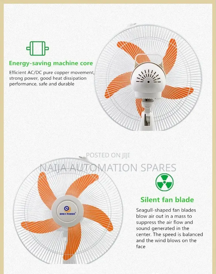 Rechargeable Table Fan 16" | 3 Pin Charge Cable | Solar Panel