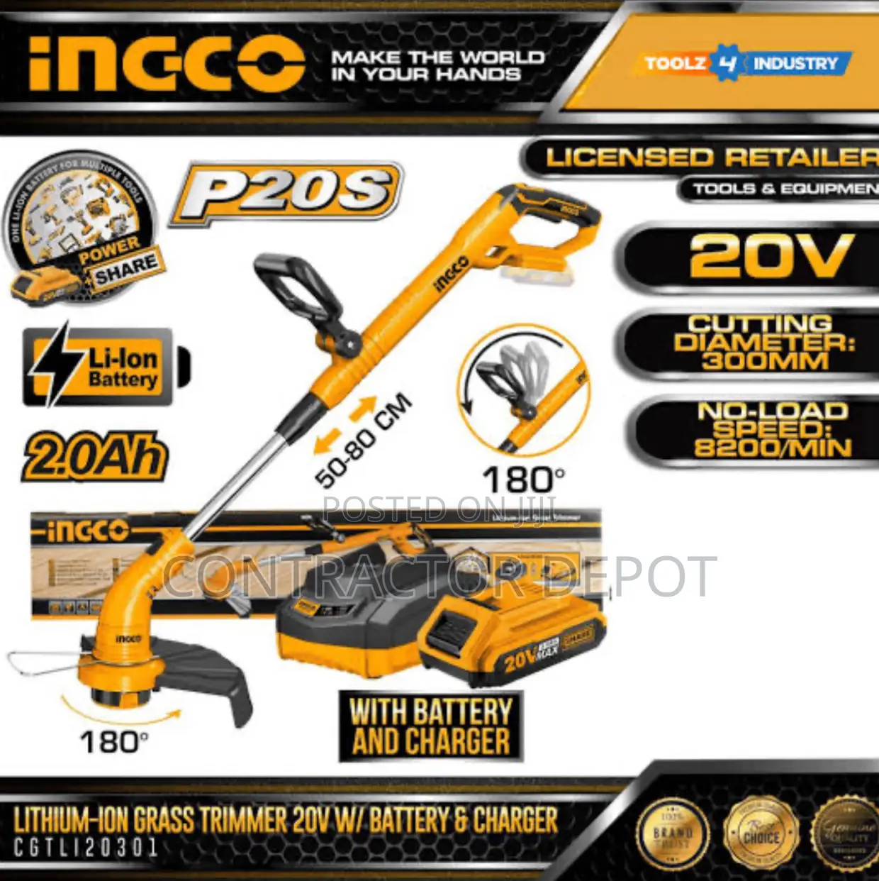 Ingco Grass Cutter 20v