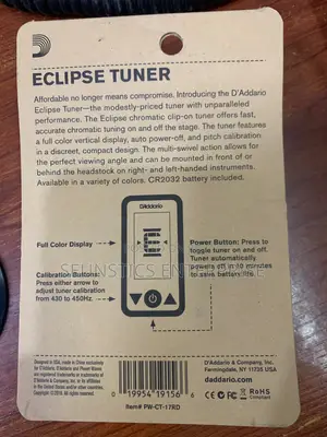 Quality D’Addario Eclipse Guitar Tuner