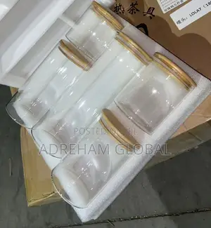 Glass Storage Jars 5 Piece Set With Bamboo Lid