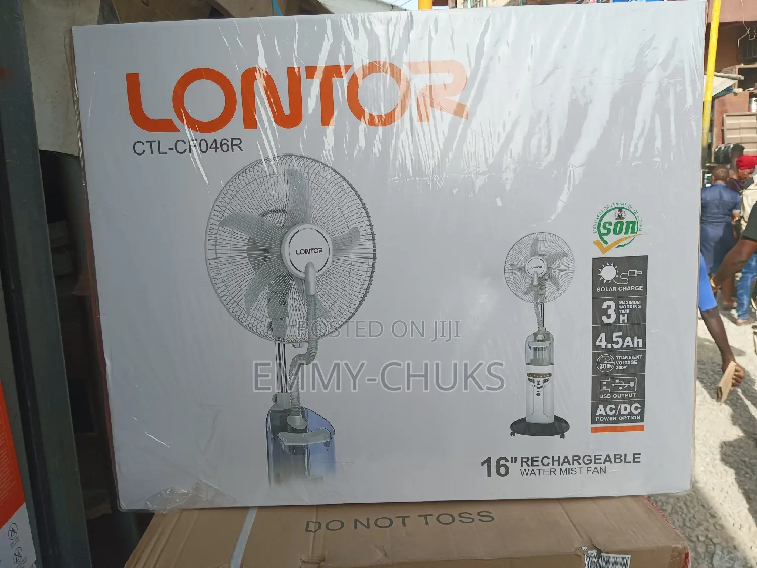 Lontor 16" Mist Fan Rechargeable