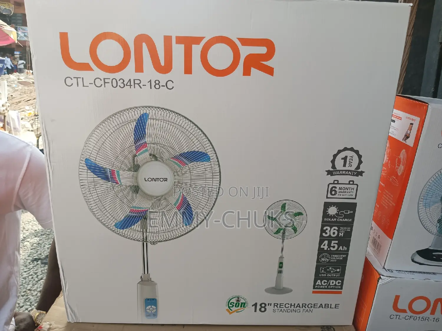 Lontor Rechargeable Fan 18"