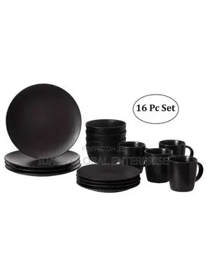 16pcs Black Dinnerware Set