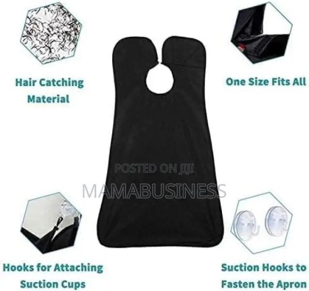 Beard Shaving Catcher Bib Cloth-Black