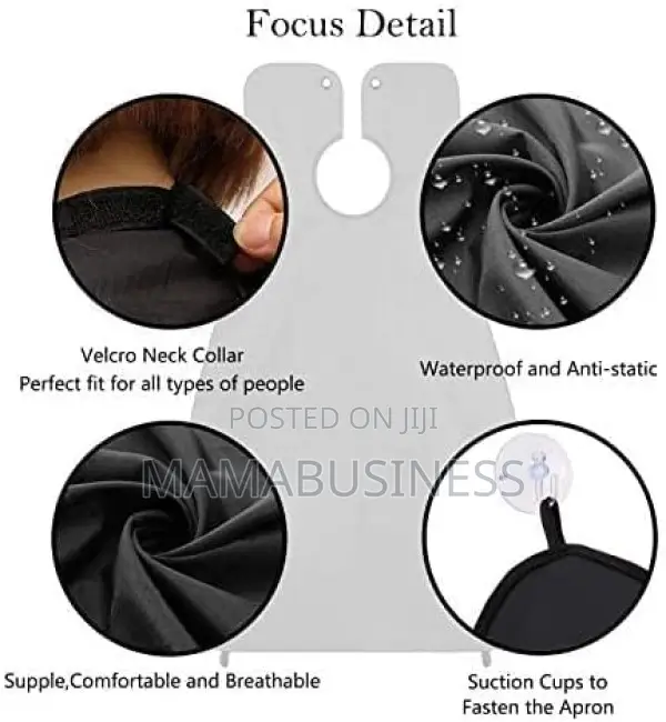 Beard Shaving Catcher Bib Cloth-Black