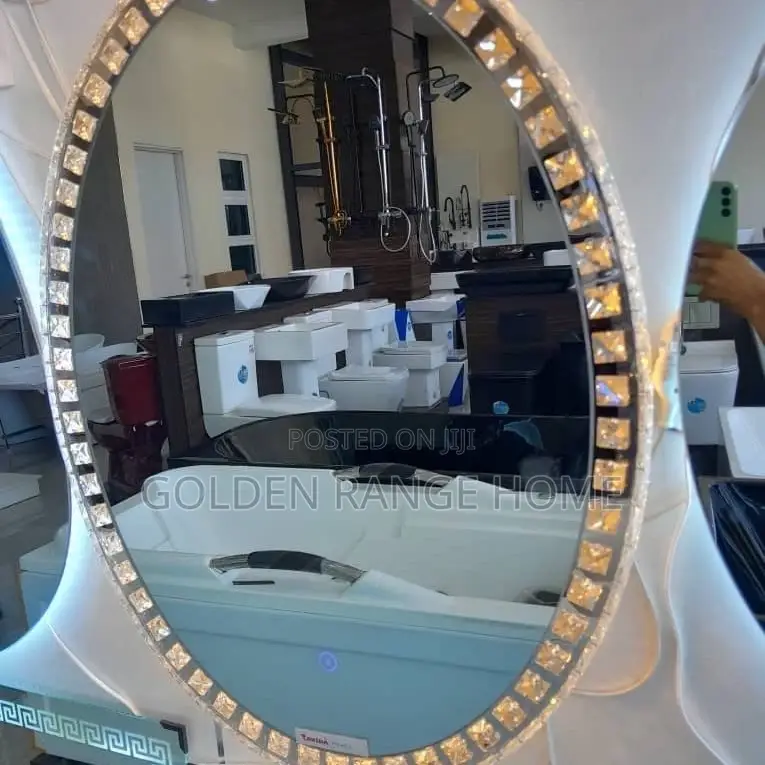 Oval Shape Crystal Led Mirror