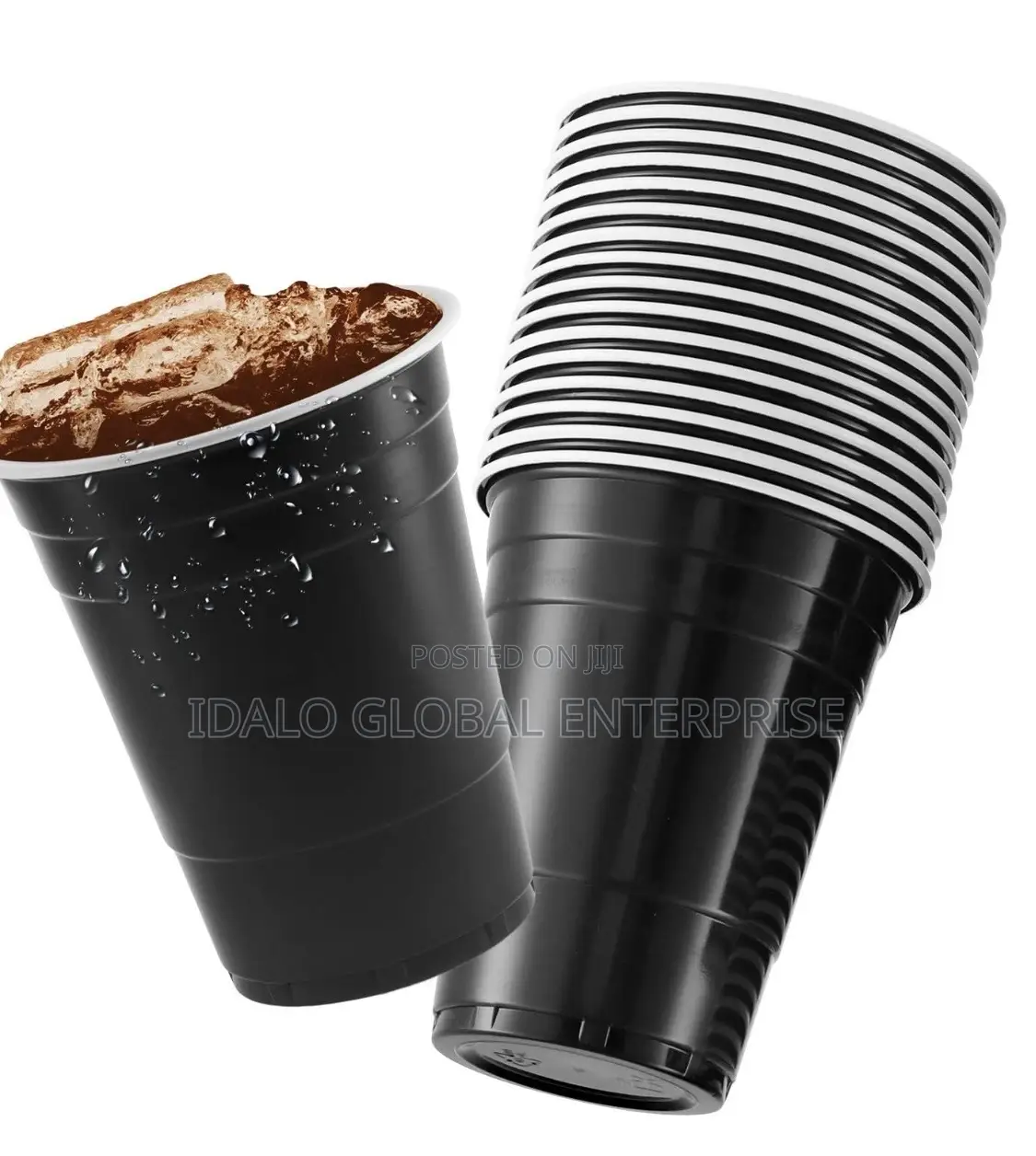 50pcs Black Disposable Plastic Cup