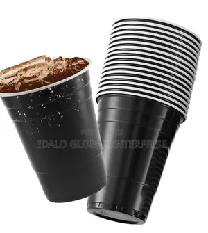 50pcs Black Disposable Plastic Cup