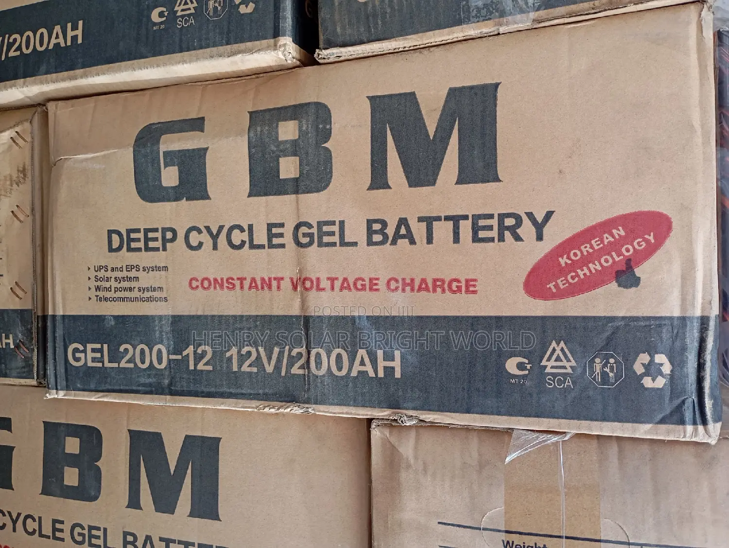 200ah GBM Battery Gel/ Dry Cell