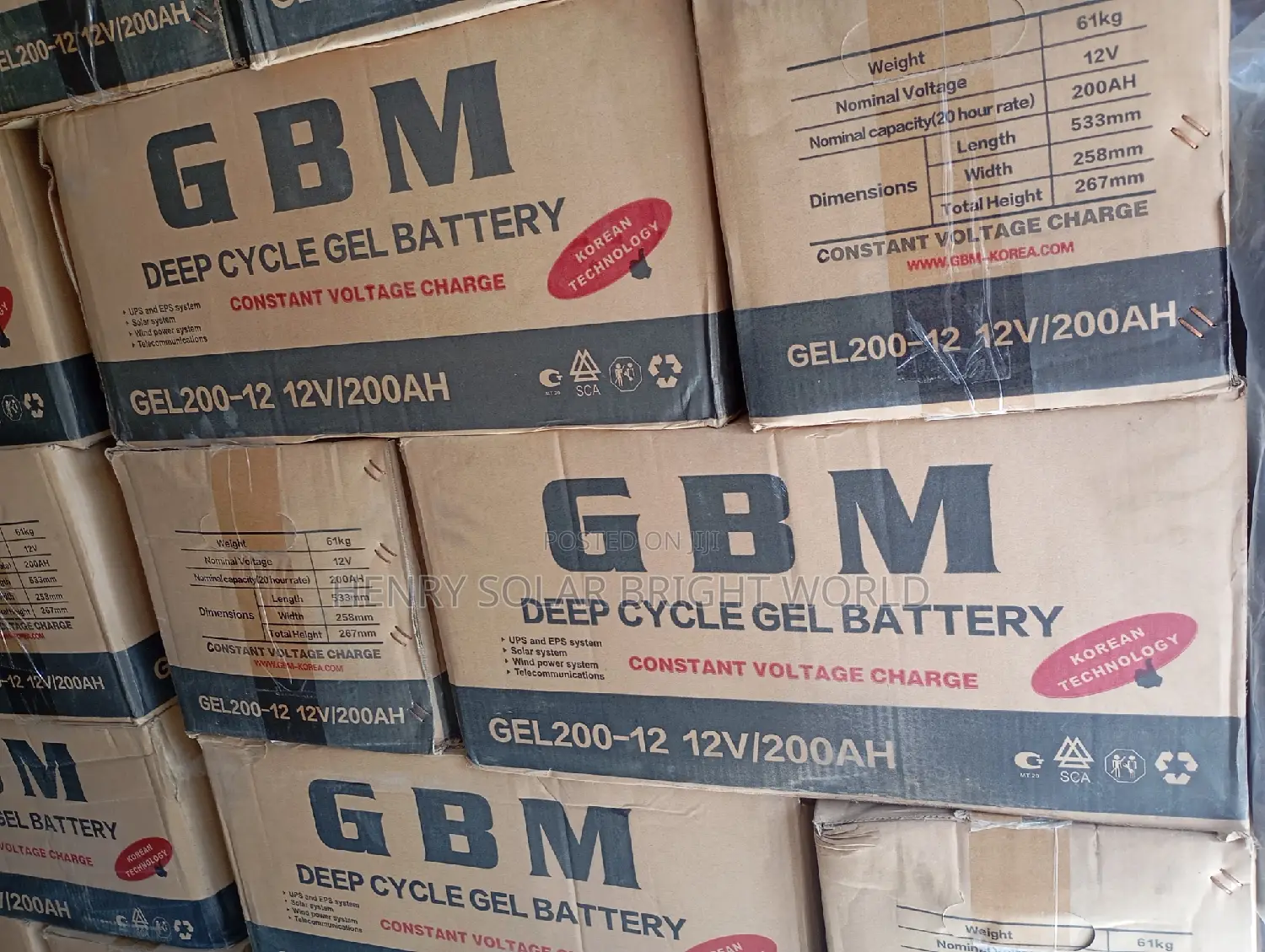 200ah GBM Battery Gel/ Dry Cell