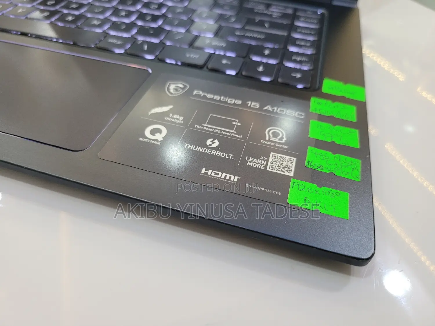 Laptop MSI 16GB Intel Core I7 SSD 512GB