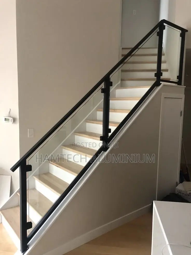 Wrought Iron Glass Staircase Handrail