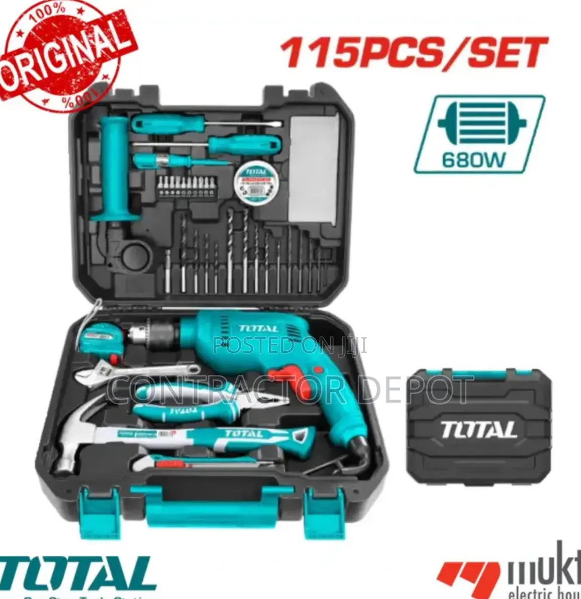 Tools 115 PCS Tools Set Including Impact Drill (680W)