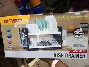 Qasa New Rustless 2 Tier Plastic Dish Drainer and Plate Rack