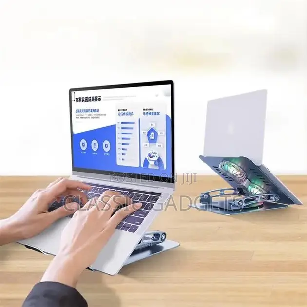 Adjustable Foldable 3600C Laptop Stand With Double Fan