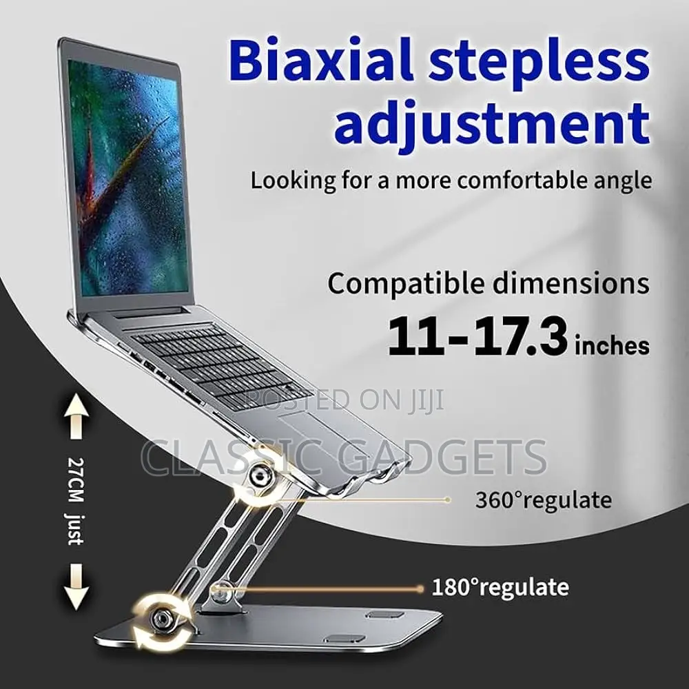 Aluminum Laptop Stand, Ergonomic Adjustable Notebook Stand,