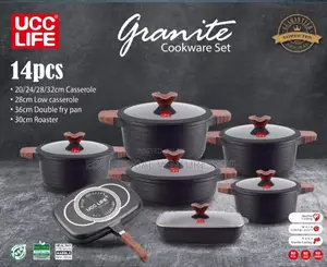 UCC LIFE 14 Pieces Granite Cookware Set.