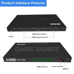 * 3D 1*8 Port Hdmi Splitter