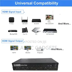* 3D 1*8 Port Hdmi Splitter