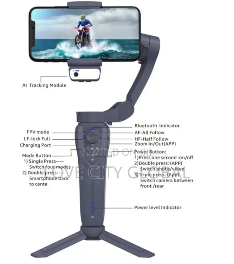 Artificial Intelligence Face Trackin Three-Axis Phone Gimbal