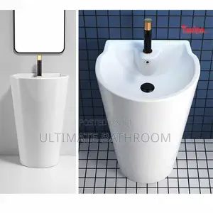 Round Pedestal Basin White