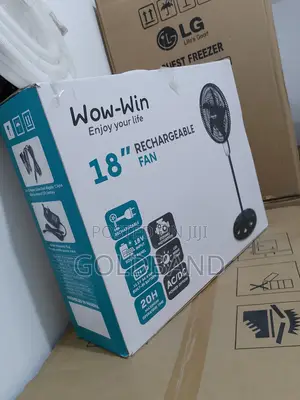 New, DURABLE 17.2" Wow-Win Rechargeable Fan